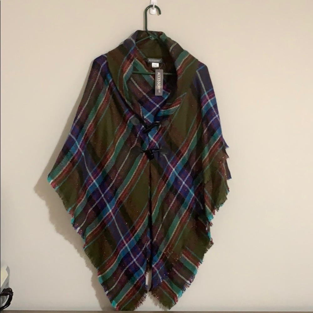 Plaid Print Cape